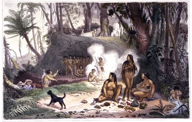 Brasil. Campamento Indio Cabocle en Cantagallo