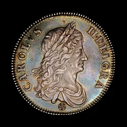 Moneda británica que representa al rey Carlos II