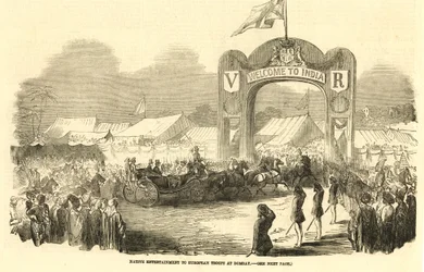 Coche de caballos británico en Bombay, c1800 (ilustración)