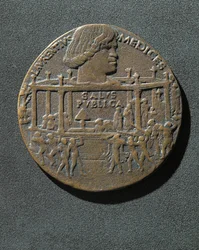 Medalla de bronce acuñada en memoria de Giuliano de Médici