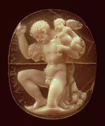 Camafeo de Hércules conquistado por Cupido