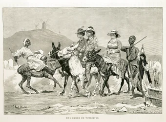 Caricatura de turistas occidentales en Egipto - Ilustración del Atlas de Egipto