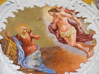 Fresco del techo, Mausoleo de los Habsburgo, Graz, Estiria, Austria, Europa (foto)