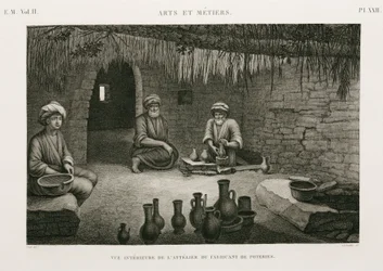 Fabricación de cerámica, taller de alfareros, Egipto, c. 1798