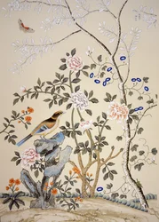 Papel pintado Chinoiserie, Marble Hill House, Twickenham, Richmond, Middlesex, Reino Unido