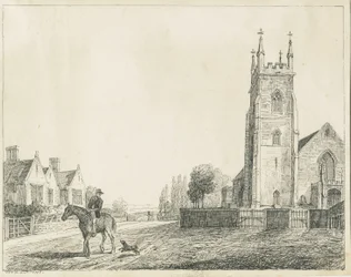 Iglesia de Colwich: boceto a pluma, 1833