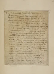Cotton MS Vespasian F iii fol.73 Carta de Enrique VIII a Thomas Wolsey, junio de 1518 (pluma y tinta sobre papel)