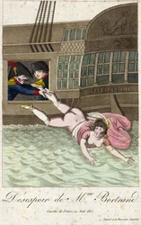 DESPERACIÓN DE LA SRA. BERTRAND 1815 (grabado)