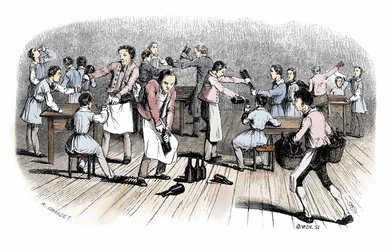 Debut de la historieta: grabado de "Nouveaux voyages en zig-zag" de Rodolphe Topffer (1799-1846)