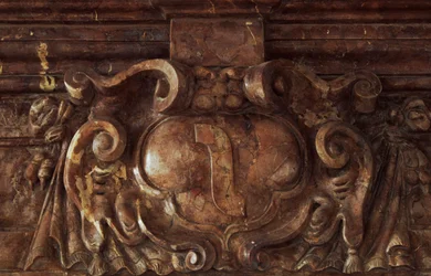 Detalle decorativo del Castillo Nowy Wisnicz, Polonia