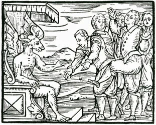 Representación de la brujería. Siglo XVI (grabado)