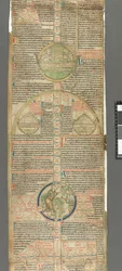 Detalle de un redondel de Pedro de Poitiers, Compendium historiae in genealogia Christi (Pergamino)