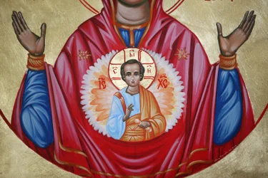 (detalle) de un icono en la iglesia búlgara de San Esteban, Estambul, Turquía