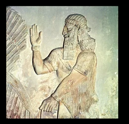 Dignatario, relieve, asirio (mármol)