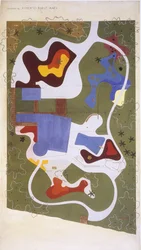 Dibujo de un jardín creado por Roberto Burle Marx