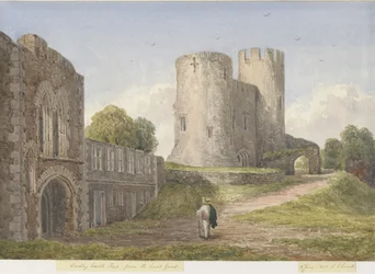 Castillo de Dudley - La Torre del Homenaje: acuarela, 8 de junio de 1843