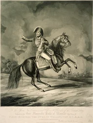 El duque de Wellington en la batalla de Waterloo