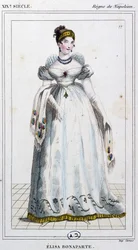 Elisa Bonaparte Baciocchi, hacia 1810 (grabado)