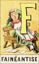 F: Pereza - Grabado extraído de ABCD de las niñas. Pellerin & Cie, impresor-editor, Epinal, circa 1890. Serie A. Dimensiones: 19 x 13,5 cm
