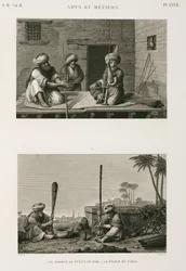 Fabricación de pipas y trituradores de tabaco, Egipto, c. 1798