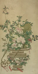 Flores de las cuatro estaciones, dinastía Qing, siglo XVIII-XIX