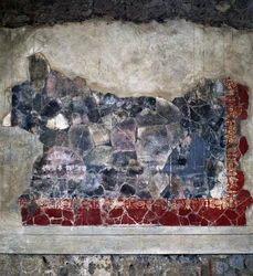 Fresco, Villa Arianna, Stabiae, Campania, Italia, civilización romana, siglo II a.C., (detalle)