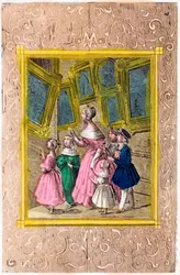 Frontispicio de "Abecedaire du musee des petits enfans ou Choix de sujets representant des qualites a imiter et des defauts a eviter".1830 (impresión)