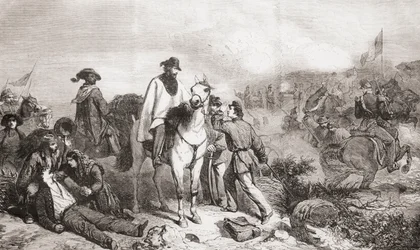Garibaldi en Italia durante el sitio de Roma en 1849