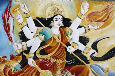 Diosa Durga derrotando al mal, Katmandú, Nepal