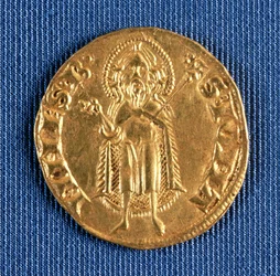 Moneda de oro, con San Juan Bautista