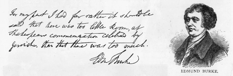 Escritura y firma de Edmund Burke