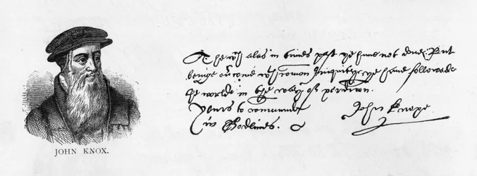 Caligrafía y firma de John Knox de una carta escrita desde Dieppe a William Cecil para solicitar permiso para visitar Inglaterra