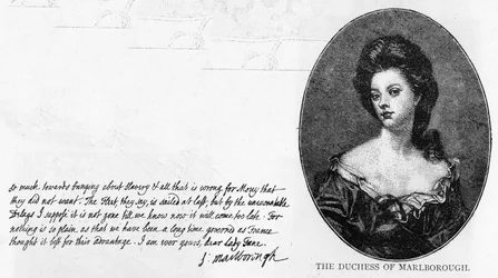 Caligrafía y firma de Sarah, Duquesa de Marlborough