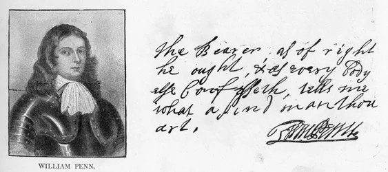 Caligrafía y firma de William Penn de una carta a Sir Robert Southwell