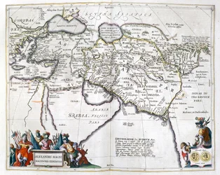 Historia. Antigua Grecia. Los viajes de Alejandro Magno. Grabado en : Le theatre du monde, atlas de G, Blaeu, Amsterdam