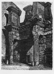 Historia de la Antigua Roma. El Foro de Nerva es una estructura antigua en Roma, Italia, cronológicamente el penúltimo de los foros imperiales construidos
