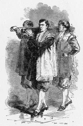 Historia de la Antigua Roma. Historia del Vaticano. Portadores de la silla del Papa. Grabados de Roma de 1872