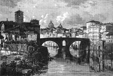 Historia de la Antigua Roma. La isla Tiberina en el río Tíber, Roma