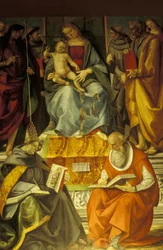 Santa conversación, Virgen y niño con santos