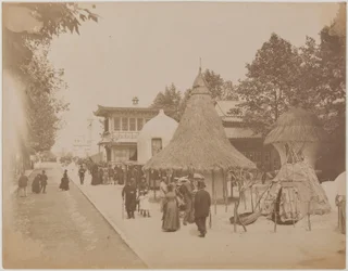 Cabañas de nativos centroafricanos, Exposición Universal, Campo de Marte, París