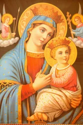 Icono en el monasterio copto de San Bishoy, Egipto