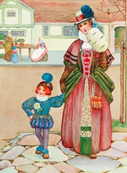 Ilustración del poema Difference del libro Childhood de Millicent y Githa Sowerby, publicado en 1907.