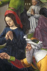 Indre & Loire N* 176 - Castillo de Loches - (detalle) del retablo de la crucifixión - Escuela de Jean Fouquet - 1485
