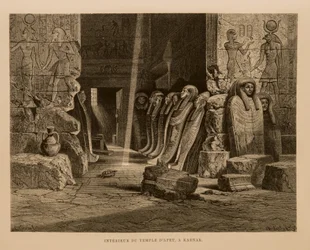 Vista interna del Templo de Apet en Karnak, Egipto - Ilustración del Atlas de Egipto