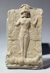 Jarra decorada con motivos simbólicos alrededor de la diosa Ishtar, babilónica, c.1700 a.C. (terracota)