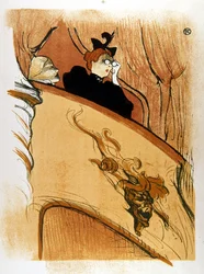 La caja con el mascarón dorado (espectáculo, teatro) - litografía de Henry Toulouse Lautrec - Musée Petiet Limoux