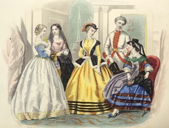 Moda femenina de París, c1860.