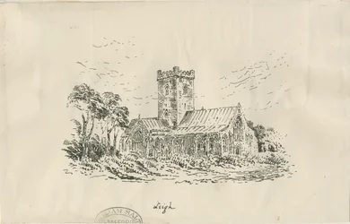 Iglesia de Leigh: litografía, nd [?siglo XIX]