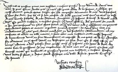 Carta del Rey Eduardo IV a Francisco II, Duque de Bretaña, pidiendo ayuda para la recuperación de su reino, escrita en Saint-Pol, 9 de enero