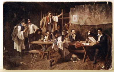 Literatura. El poeta húngaro Petofi, c.1848 Postal, Hungría, c.1900 (postal)